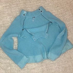 Free People / sky Blue sweater L